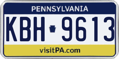 PA license plate KBH9613