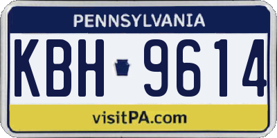 PA license plate KBH9614