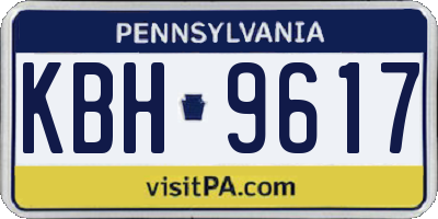 PA license plate KBH9617