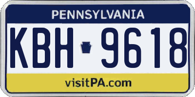 PA license plate KBH9618