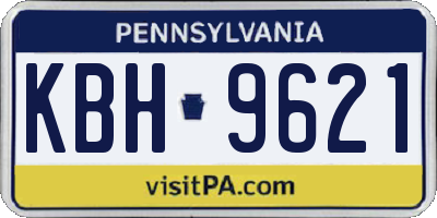 PA license plate KBH9621