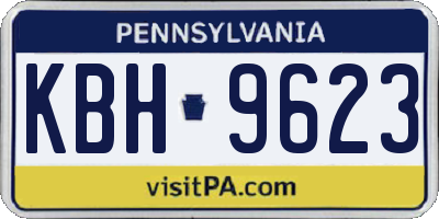 PA license plate KBH9623