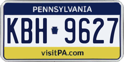 PA license plate KBH9627
