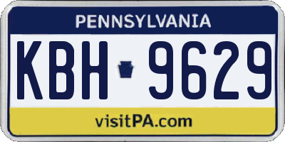 PA license plate KBH9629
