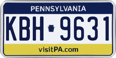 PA license plate KBH9631