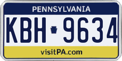 PA license plate KBH9634