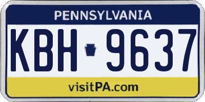 PA license plate KBH9637