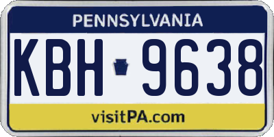 PA license plate KBH9638