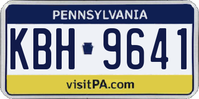 PA license plate KBH9641