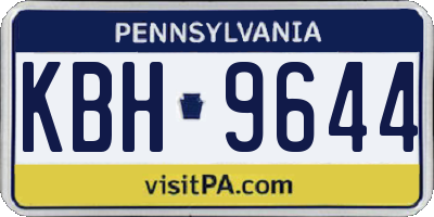 PA license plate KBH9644