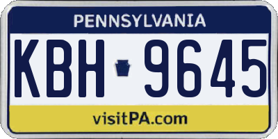 PA license plate KBH9645
