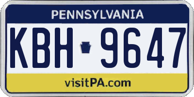 PA license plate KBH9647