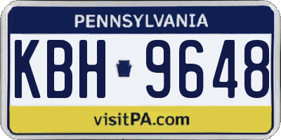 PA license plate KBH9648