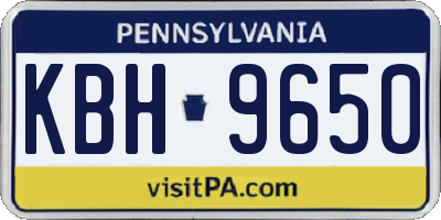 PA license plate KBH9650
