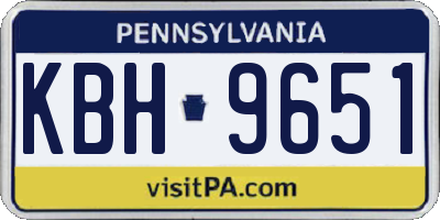 PA license plate KBH9651