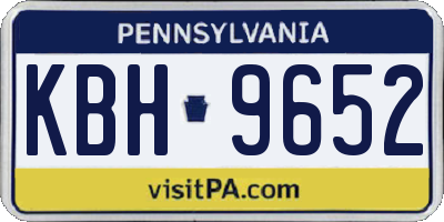 PA license plate KBH9652