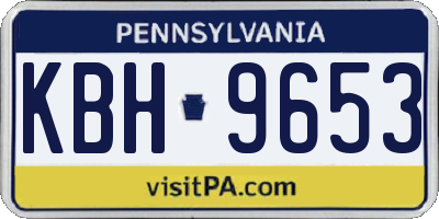 PA license plate KBH9653