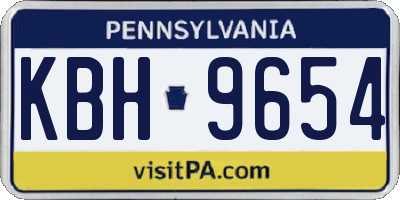 PA license plate KBH9654