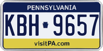 PA license plate KBH9657