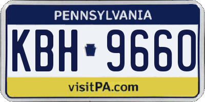 PA license plate KBH9660