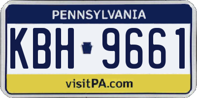 PA license plate KBH9661
