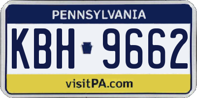 PA license plate KBH9662