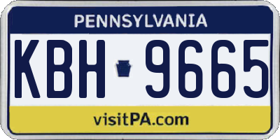 PA license plate KBH9665