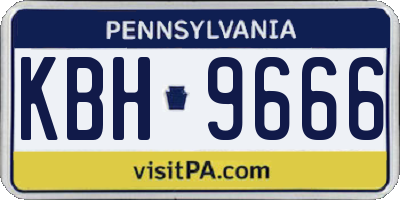 PA license plate KBH9666
