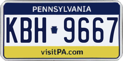 PA license plate KBH9667