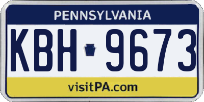 PA license plate KBH9673