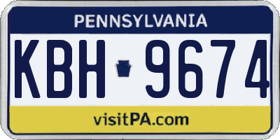 PA license plate KBH9674