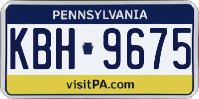 PA license plate KBH9675