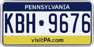 PA license plate KBH9676