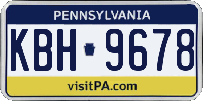 PA license plate KBH9678