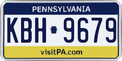 PA license plate KBH9679
