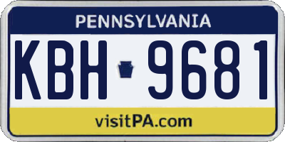 PA license plate KBH9681