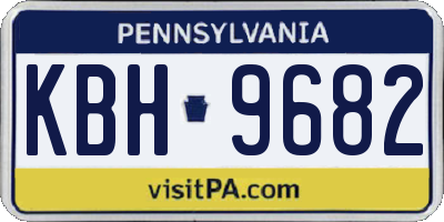 PA license plate KBH9682