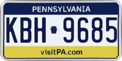 PA license plate KBH9685