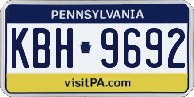 PA license plate KBH9692