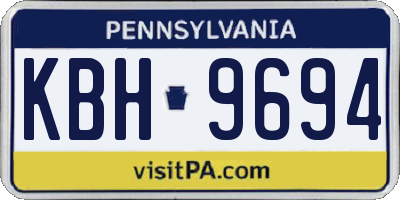 PA license plate KBH9694