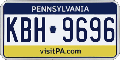 PA license plate KBH9696