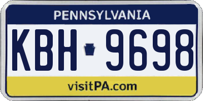 PA license plate KBH9698