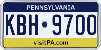 PA license plate KBH9700