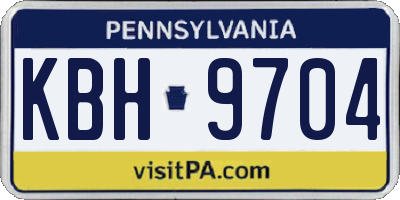 PA license plate KBH9704