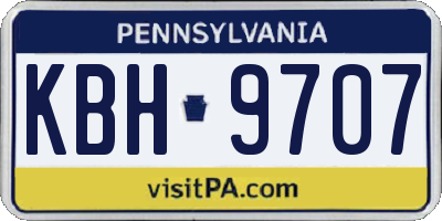 PA license plate KBH9707