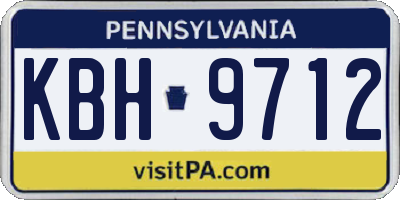 PA license plate KBH9712