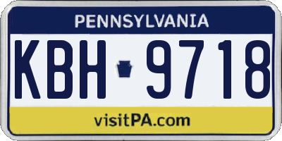 PA license plate KBH9718