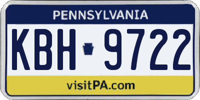 PA license plate KBH9722