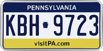 PA license plate KBH9723