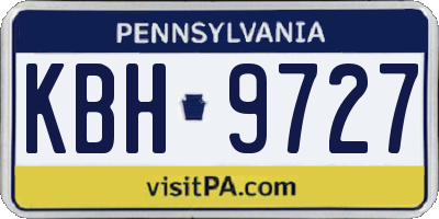 PA license plate KBH9727